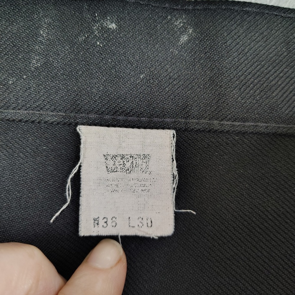 VTG 60's Levi's Pants Dacron Polyester Men's Pleated Black 38x30 Distress - Picture 8 of 16
